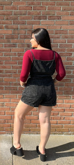 #P730 Jessie Solid Knit Overall Romper