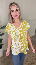 V Neck Blouse In Piña Colada