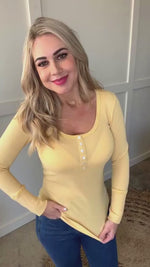 Henley Top In Pale Daffodil