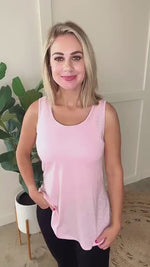 Sleeveless Top In Rose Quartz With Back Detail