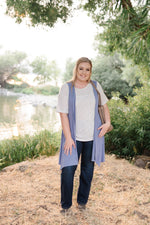 Life Of The Party Sleeveless Cardigan In Periwinkle