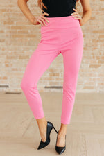 Magic Ankle Crop Skinny Pants in Dark Pink