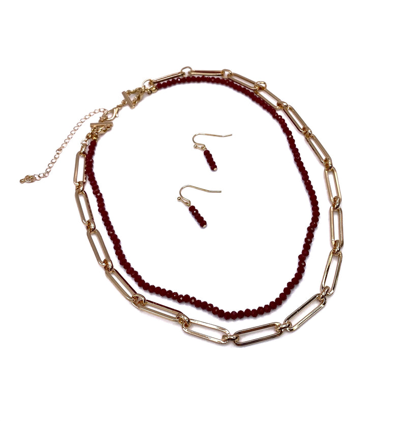#L799 Paperclip Necklace Set