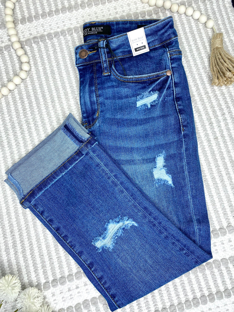 M949 Like Me Judy Blue Capri Jeans – Iris & Rainbow Boutique