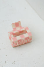 Checkered Claw Clip in Pink