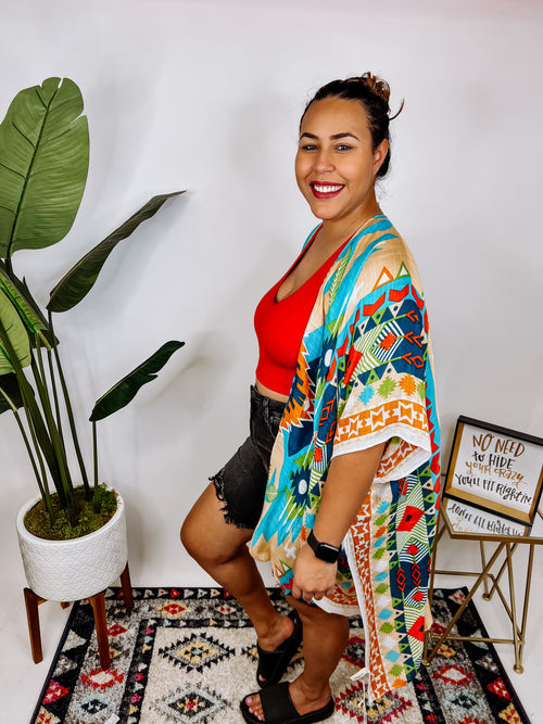 #N322 Western Inspired Ethnic Motif Kimono