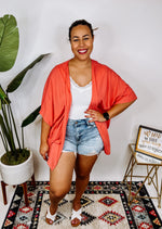#N319 Feeling Awesome Kimono (Coral) *DOORBUSTER*
