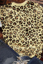 Leopard PRAY Print Bleached T-Shirt