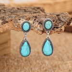 Turquoise Teardrop-Shaped Turquoise Drop Earrings