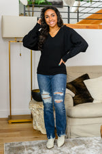 Always Around V-Neck Sweater in Black LD23