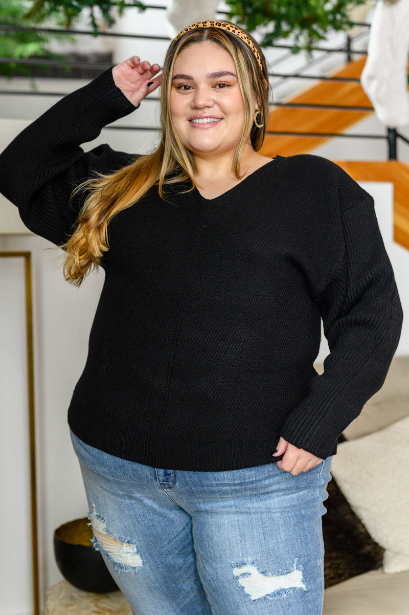 Always Around V-Neck Sweater in Black LD23