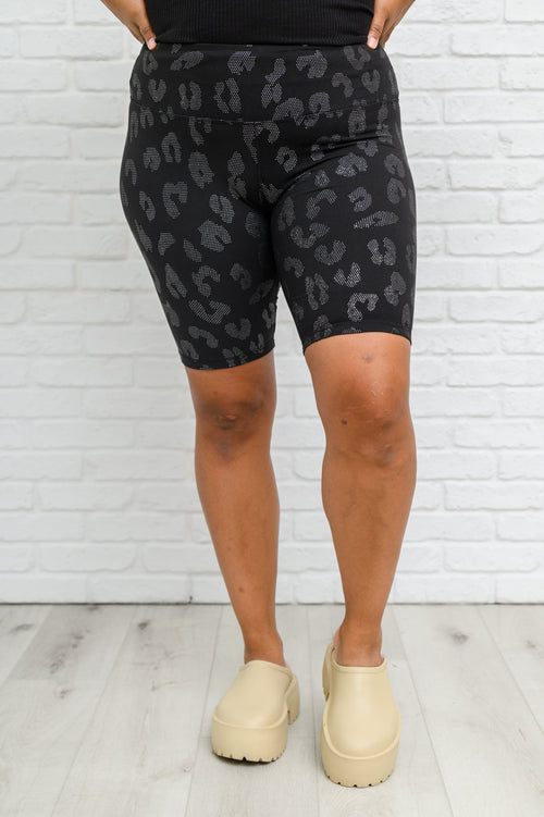 Animal Print Biker Shorts In Black Robots23