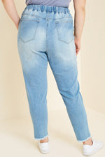 #B119 Summer Distressed Drawstring Jeans