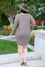 Be True Cowl Neck Knit Mini Dress In Cocoa LD23