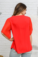 Best Of My Love Short Sleeve Blouse In Red BF35