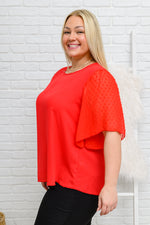 Best Of My Love Short Sleeve Blouse In Red BF35