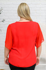 Best Of My Love Short Sleeve Blouse In Red BF35