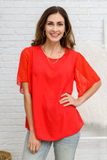 Best Of My Love Short Sleeve Blouse In Red BF35