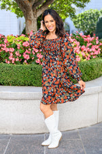 Bet On It Shirred Long Sleeve Floral Dress LD23