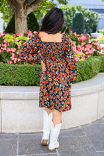 Bet On It Shirred Long Sleeve Floral Dress LD23