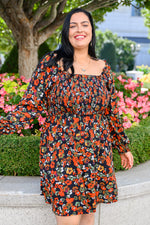 Bet On It Shirred Long Sleeve Floral Dress LD23