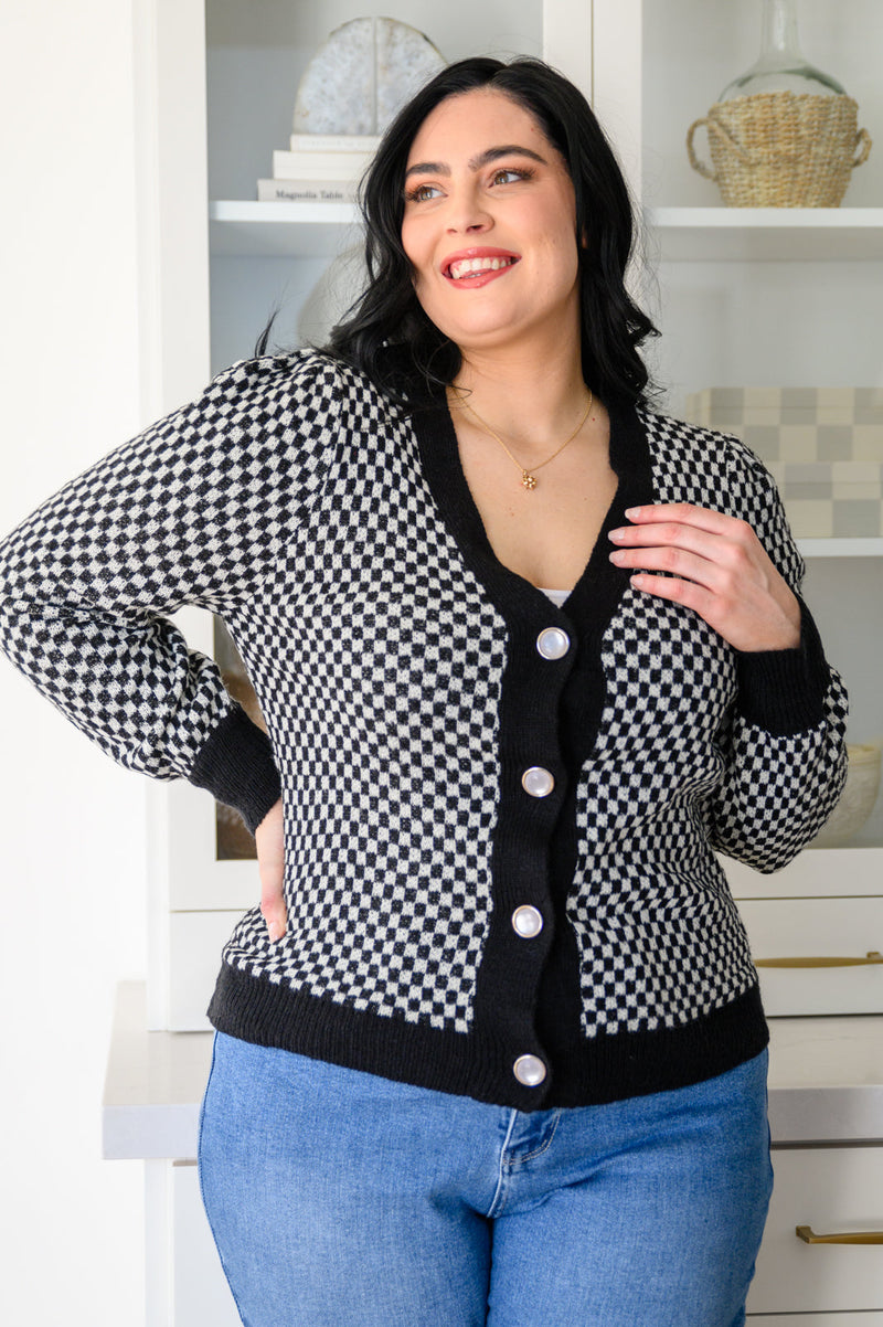 Big City Nights Checkered Cardigan LD23