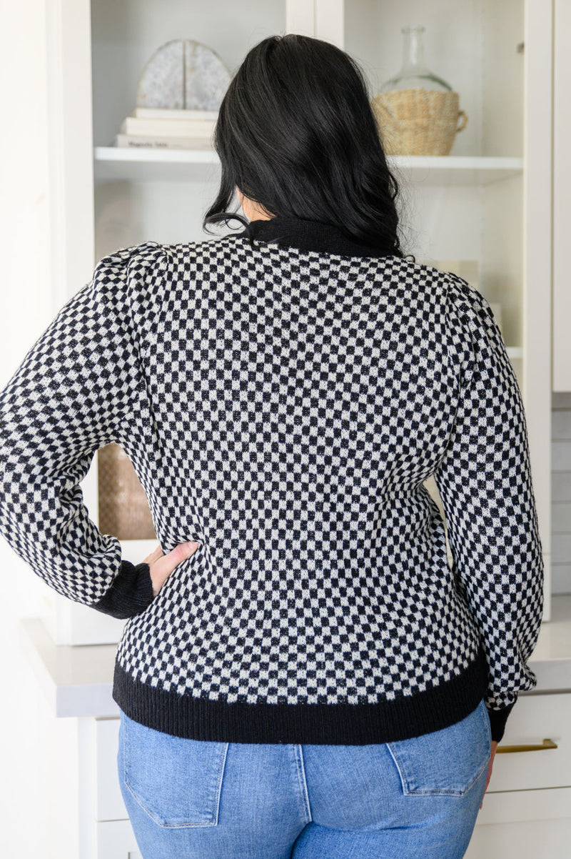 Big City Nights Checkered Cardigan LD23