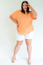 Brandy Button Fly Tulip Hem Shorts