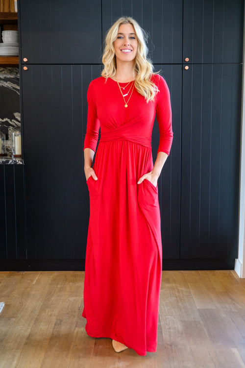 Bri Maxi Dress in Burgundy Robots23