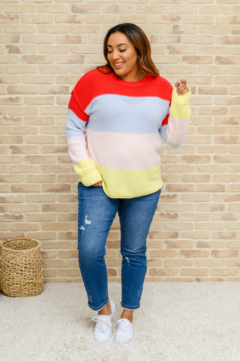 Bright Striped Knit Sweater LD23