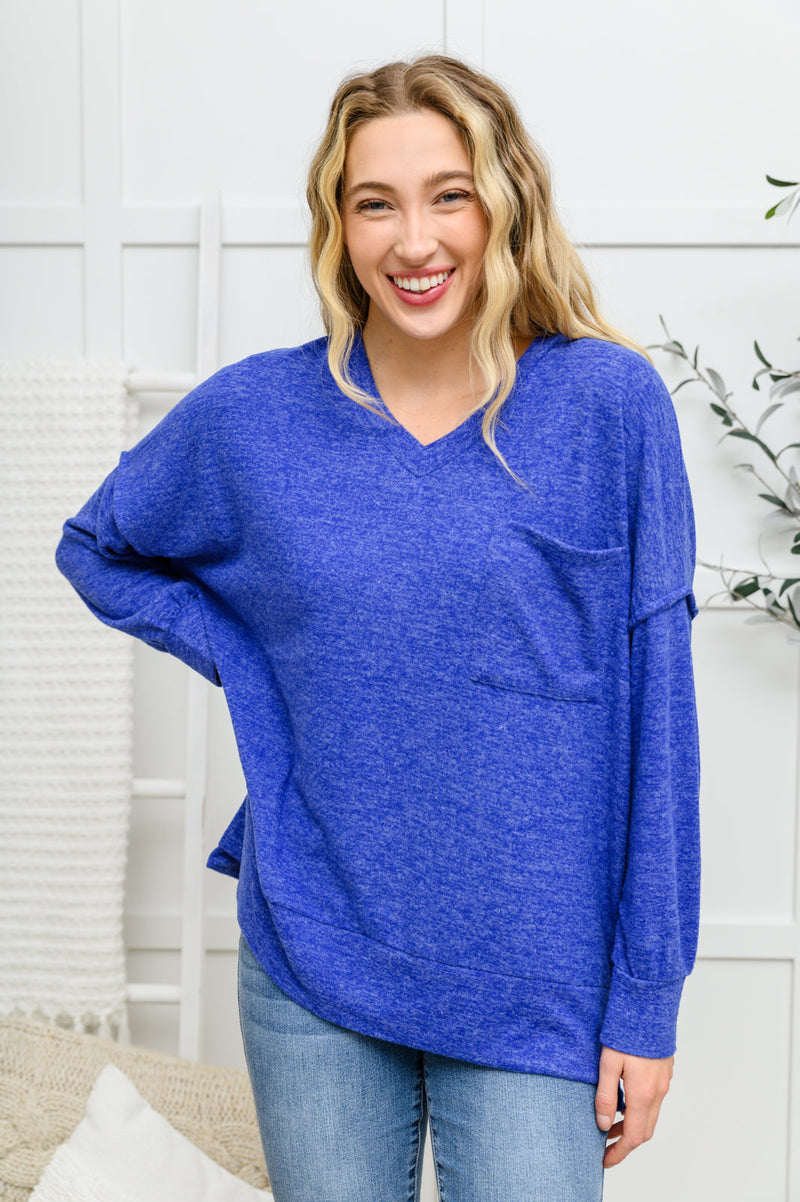 Brushed Soft Sweater In Blue Winter22