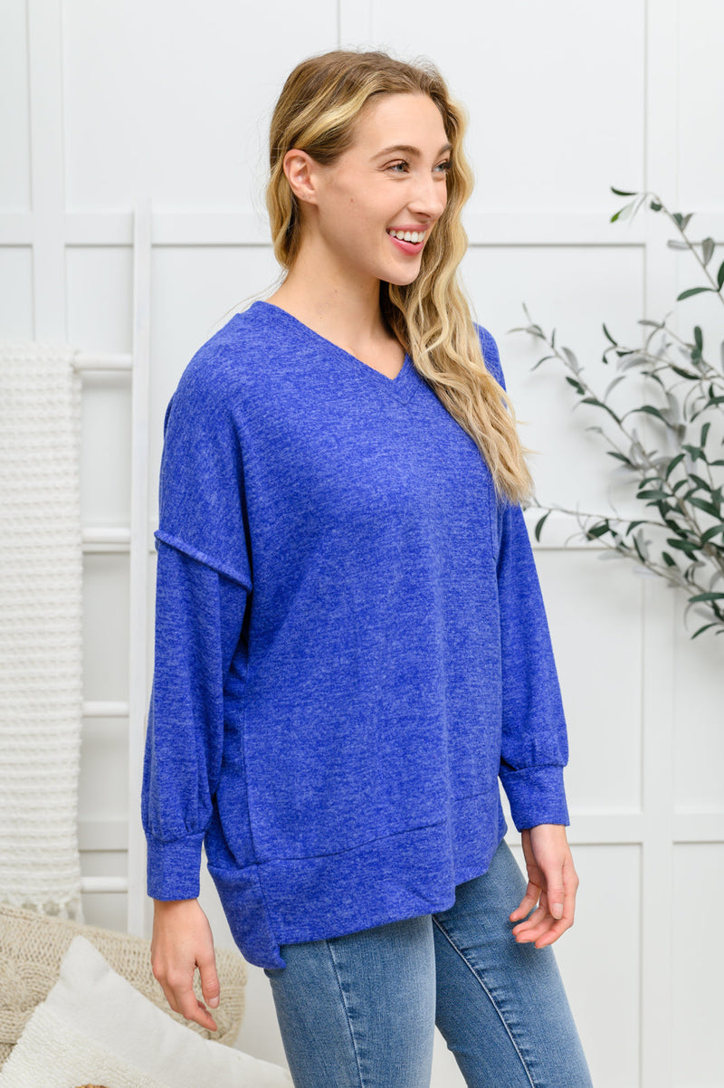 Brushed Soft Sweater In Blue Winter22