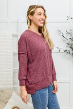 Brushed Soft Sweater In Burgundy Robots23