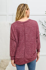 Brushed Soft Sweater In Burgundy Robots23