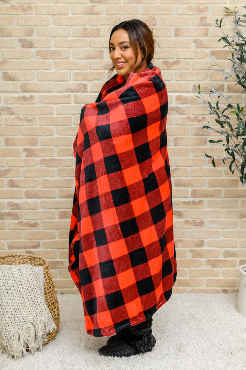 Buffalo Plaid Blanket In Red & Black