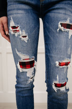 Buffalo Plaid Peek-A-Boo Skinnies Robots23