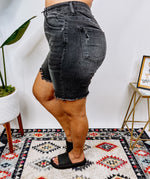 #N313 Night Away Distressed Long Shorts