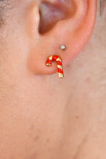 Candy Canes & Bows Stud Set