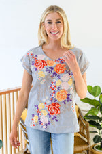 Canopy Of Crushes Striped Floral Top AVE30