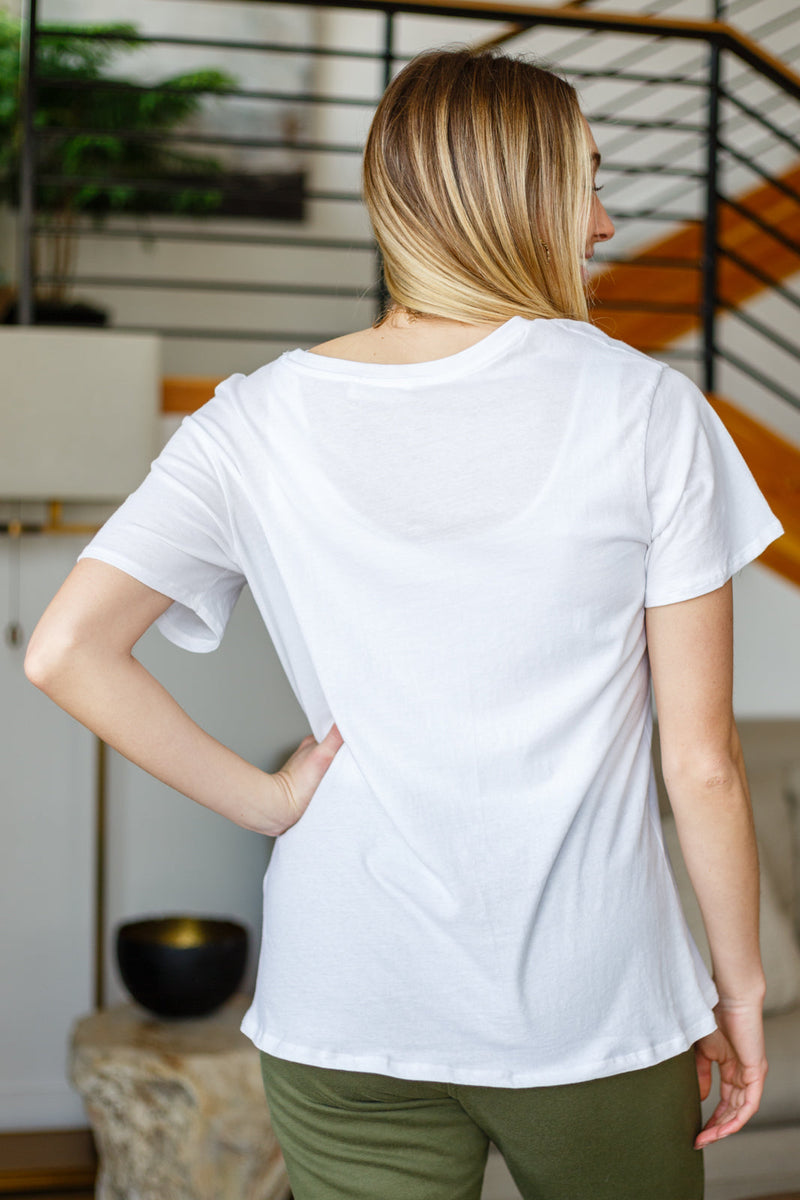 Cardinal Short Sleeve Tee in White LD23