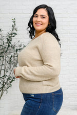 Chai Latte V-Neck Sweater in Oatmeal BF35