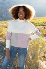 Color Block Top in Lavender Winter22