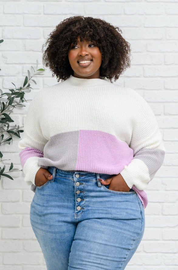 Color Block Top in Lavender Winter22