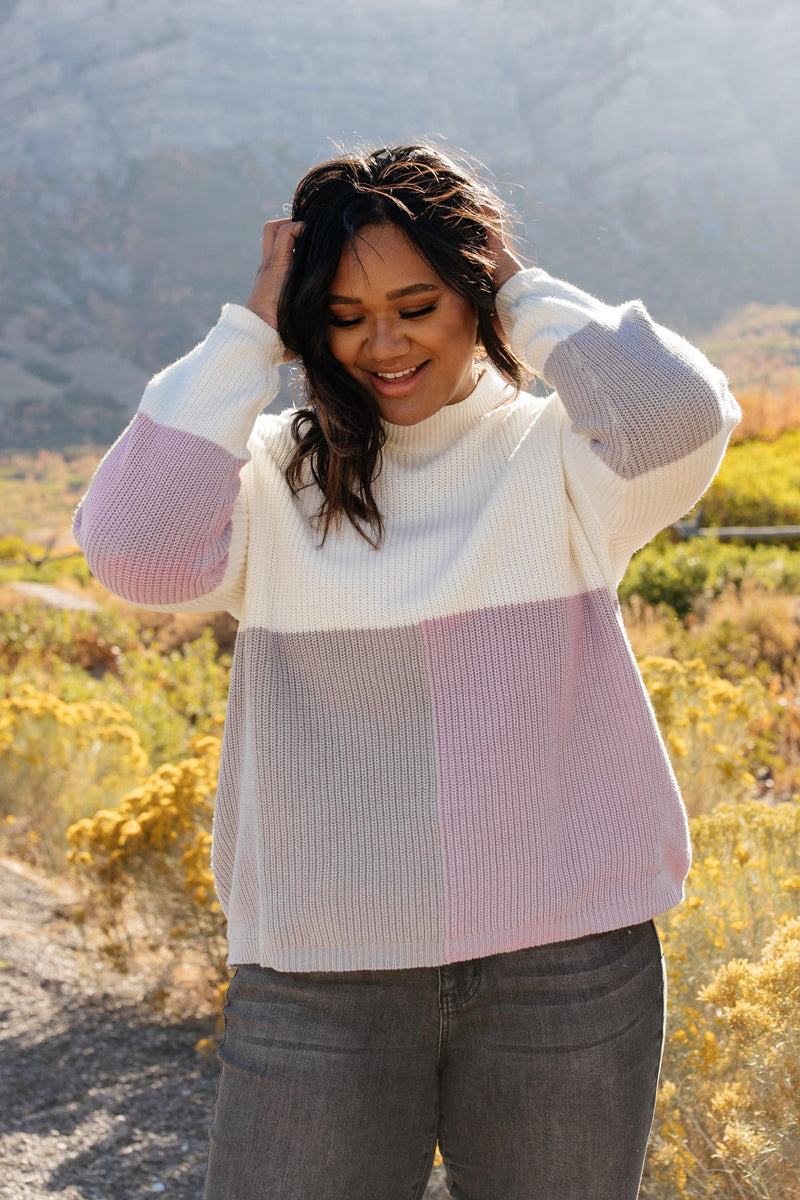 Color Block Top in Lavender Winter22