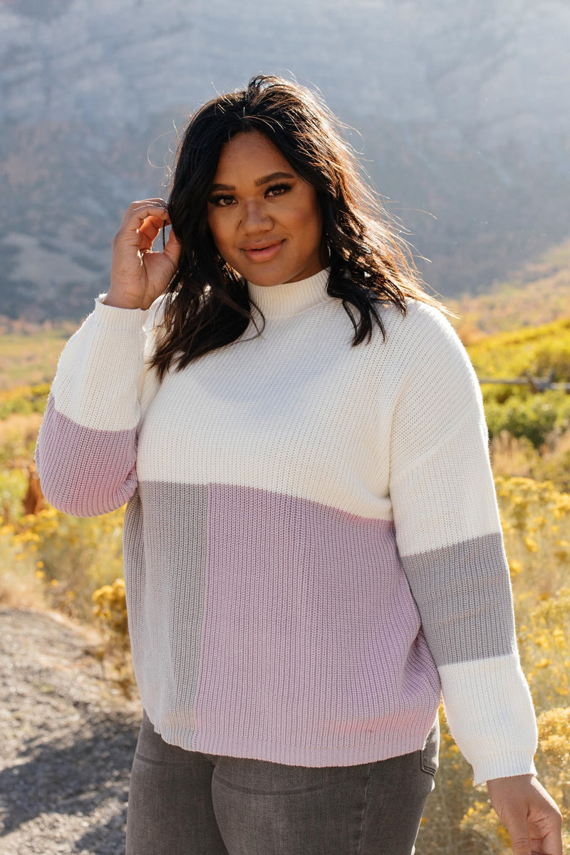 Color Block Top in Lavender Winter22