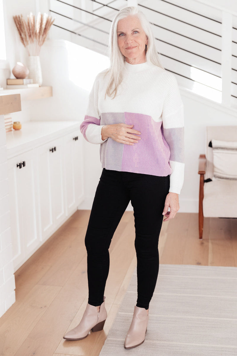 Color Block Top in Lavender Winter22