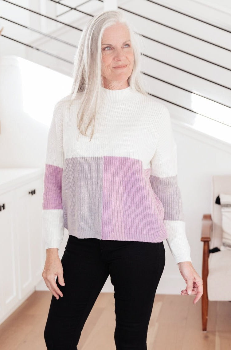 Color Block Top in Lavender Winter22