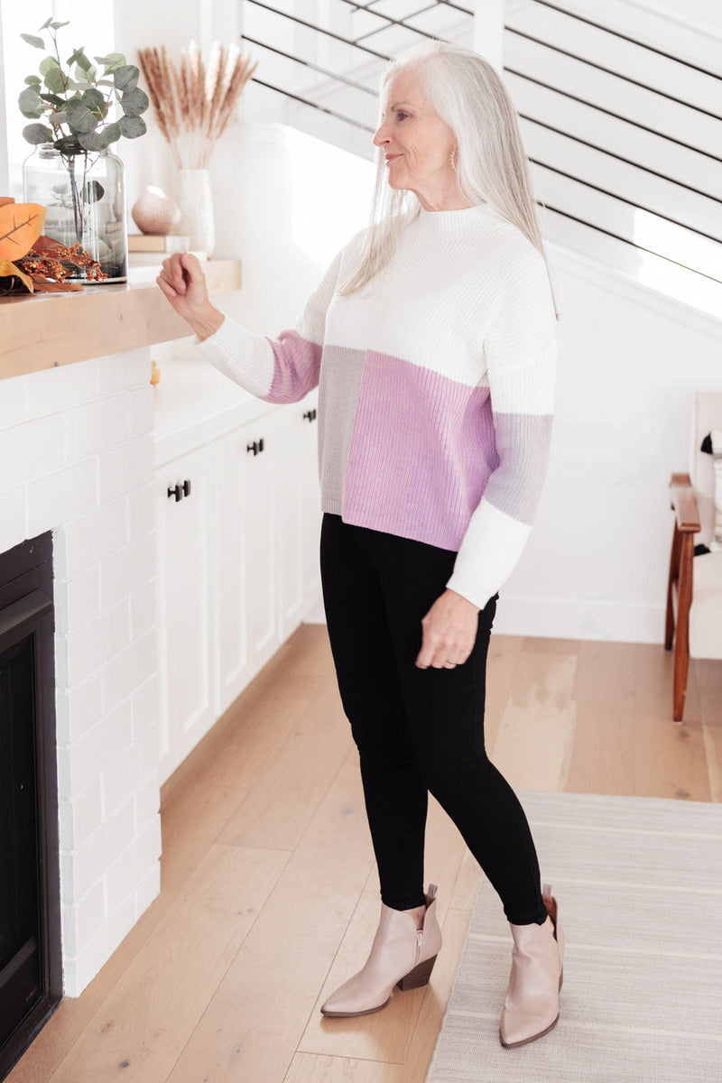 Color Block Top in Lavender Winter22