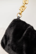 Classy And Carefree Faux Fur Bag In Black Winter22