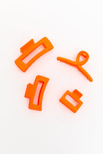 Claw Clip Set of 4 in Orange LD23